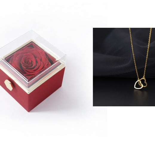Fashion Acrylic Rotating Rose Jewelry Box