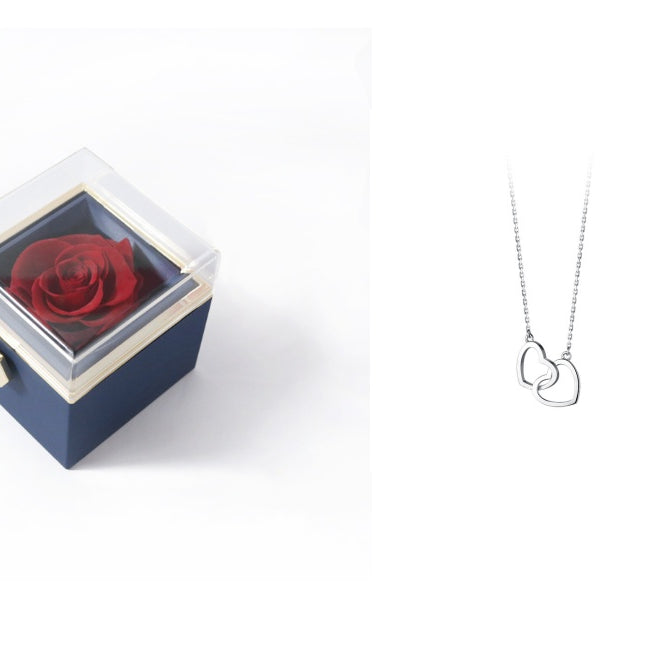 Fashion Acrylic Rotating Rose Jewelry Box