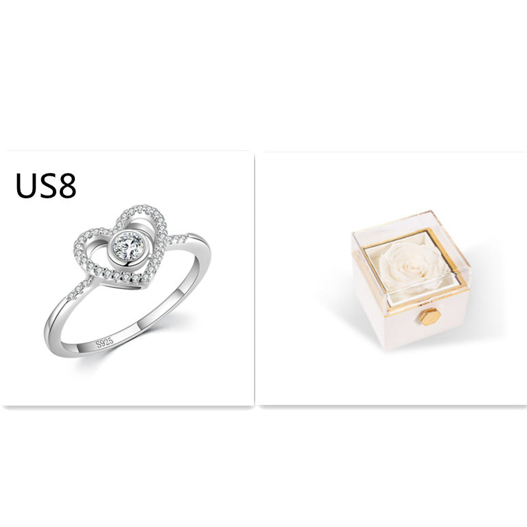 Fashion Acrylic Rotating Rose Jewelry Box