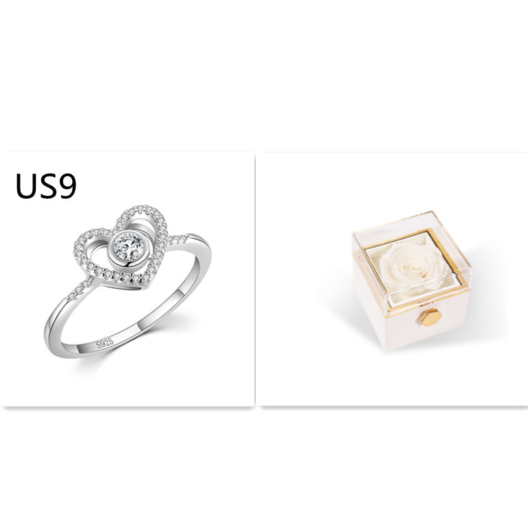 Fashion Acrylic Rotating Rose Jewelry Box