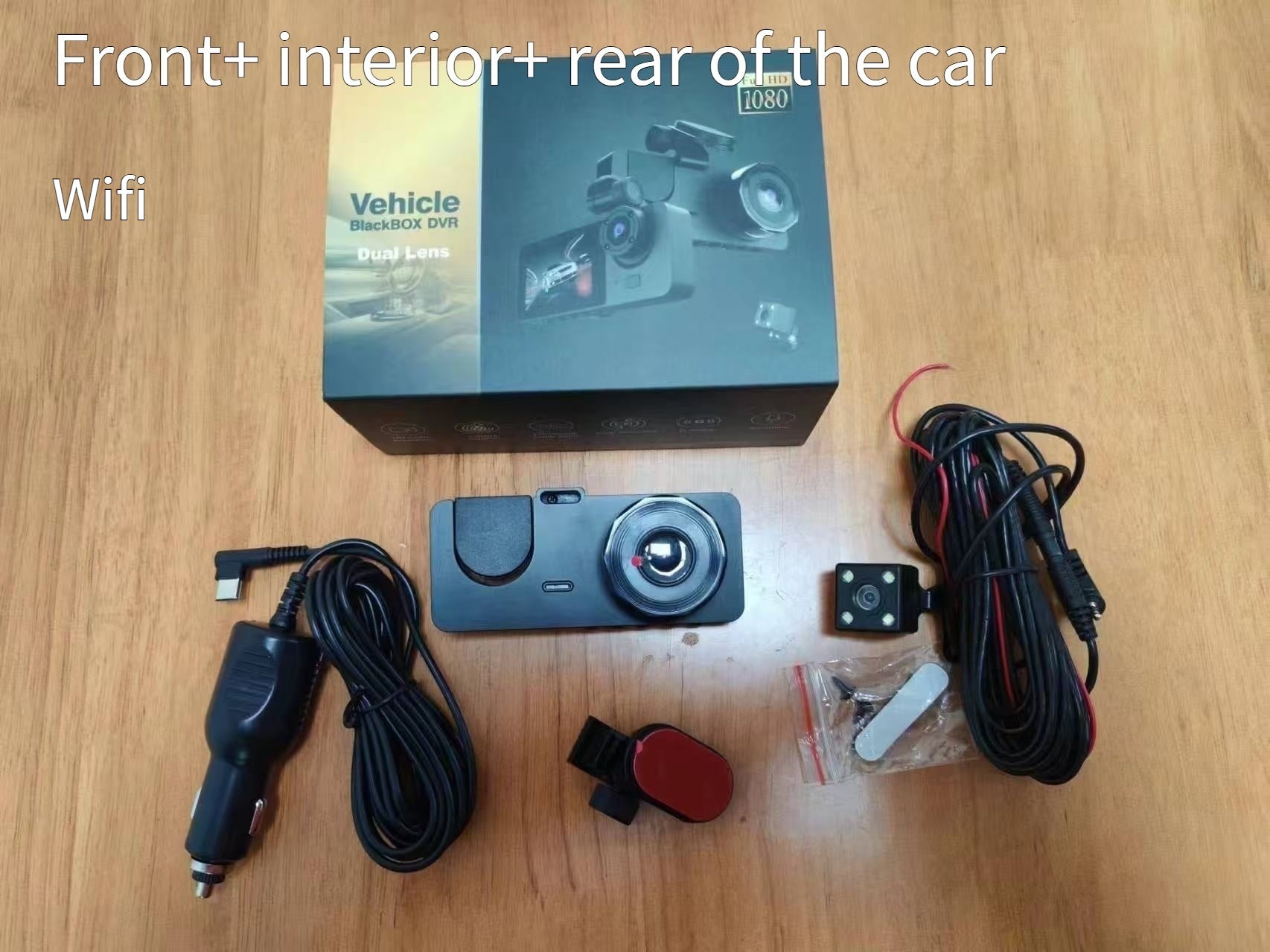 Car Driving Recorder HD Night Vision 1080p Car 360 Degrees Car Front Car Interior Double Mirror