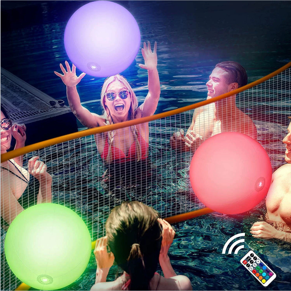Cross-border Outdoor Decorative Ball Lawn Courtyard Swimming Pool Floating Luminous Round Inflatable Remote Control Led Flash Beach Ball