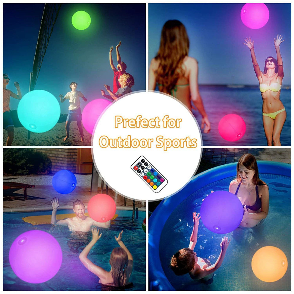Cross-border Outdoor Decorative Ball Lawn Courtyard Swimming Pool Floating Luminous Round Inflatable Remote Control Led Flash Beach Ball