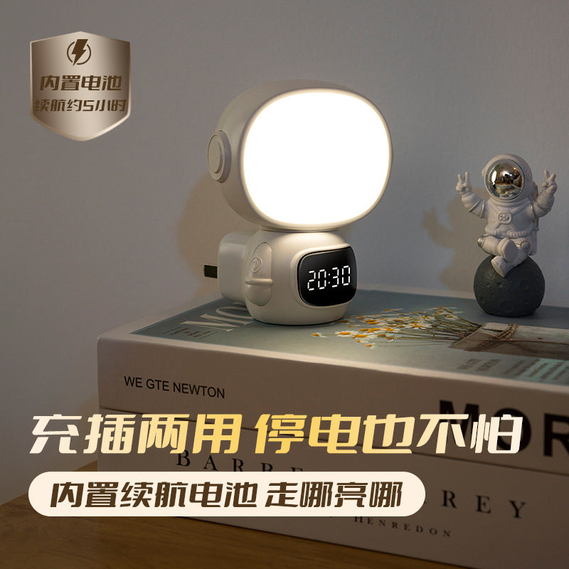Skyworm Direct Inserted Astronaut Night Light Night Light Plug-in Sleeping Pat Light Instepless Dimming Rotating Clock Light
