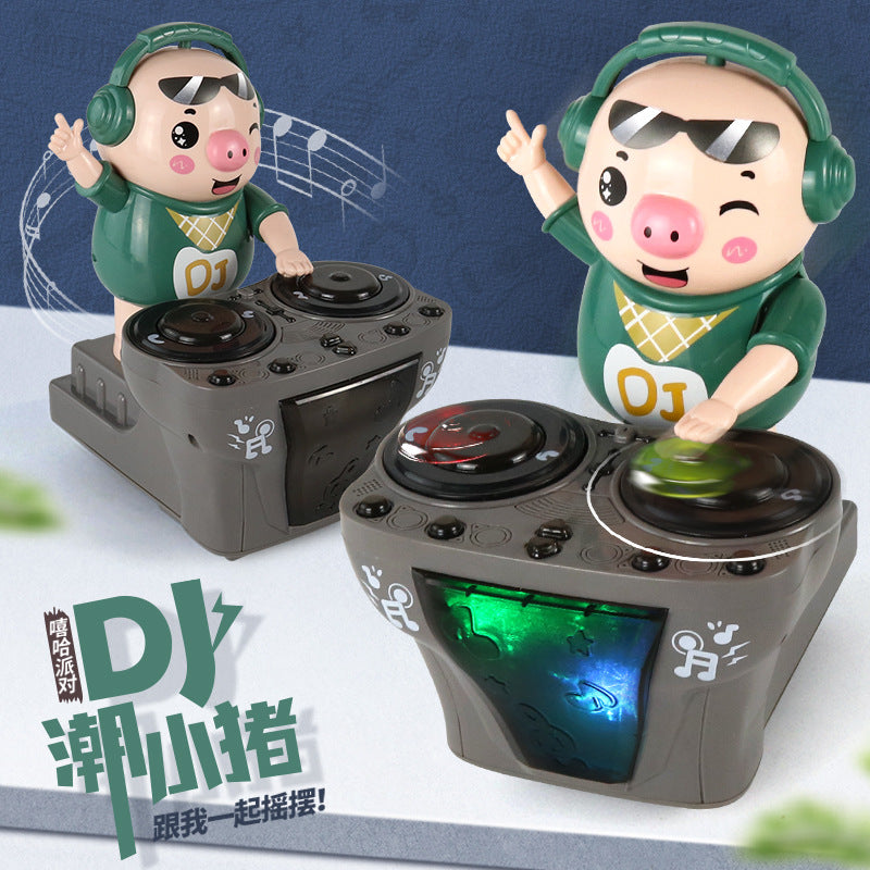 Shake The Sound Of The Same Style DJ Tide Pig Dynamic Music Light Walking Boy Children's Electric Toy Net Red Stall