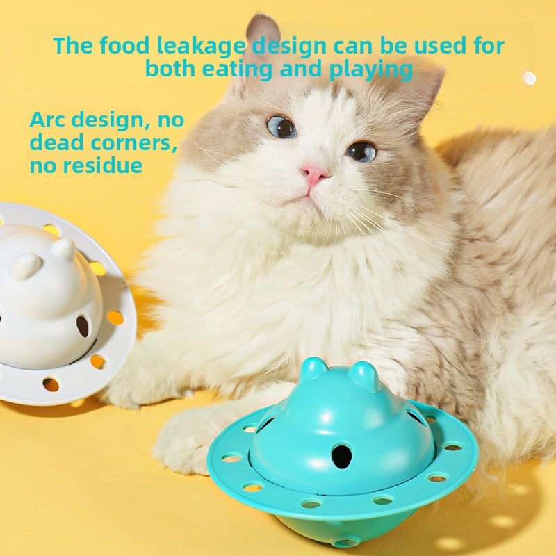 Pet Cat Dog Leakage Food Puzzle Toy Ball Cat Frisbee Saucer Shape Leakage Food Toy Bite Resistant Slow Food