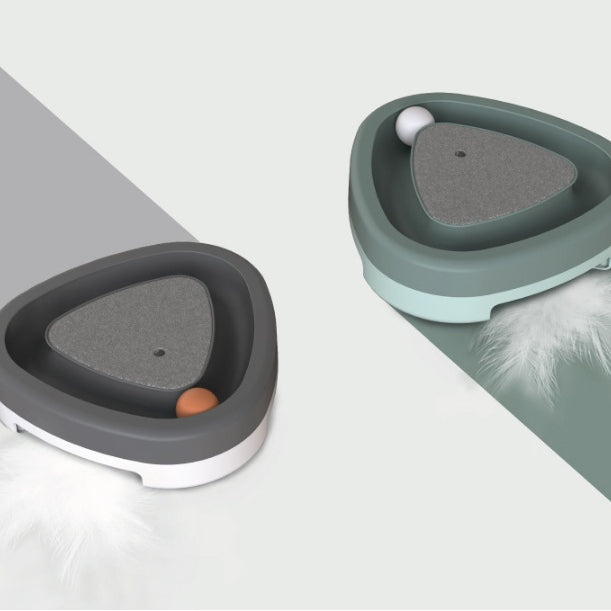 Pet Cat Self-hey Toy Smart Funny Cat Triangle Turntable Electric Toy Cat Scratcher