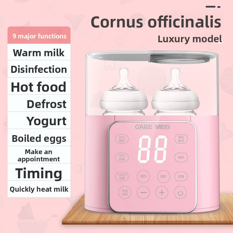Milk warmer, sterilizer and two-in-one baby bottle