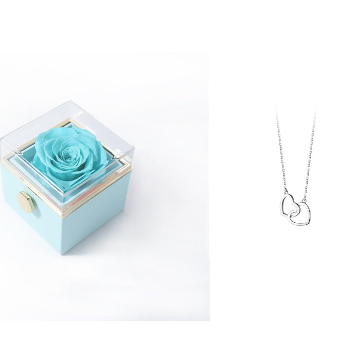 Fashion Acrylic Rotating Rose Jewelry Box