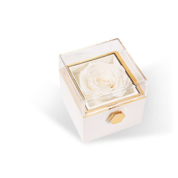 Fashion Acrylic Rotating Rose Jewelry Box