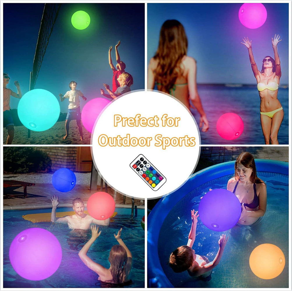 Cross-border Outdoor Decorative Ball Lawn Courtyard Swimming Pool Floating Luminous Round Inflatable Remote Control Led Flash Beach Ball