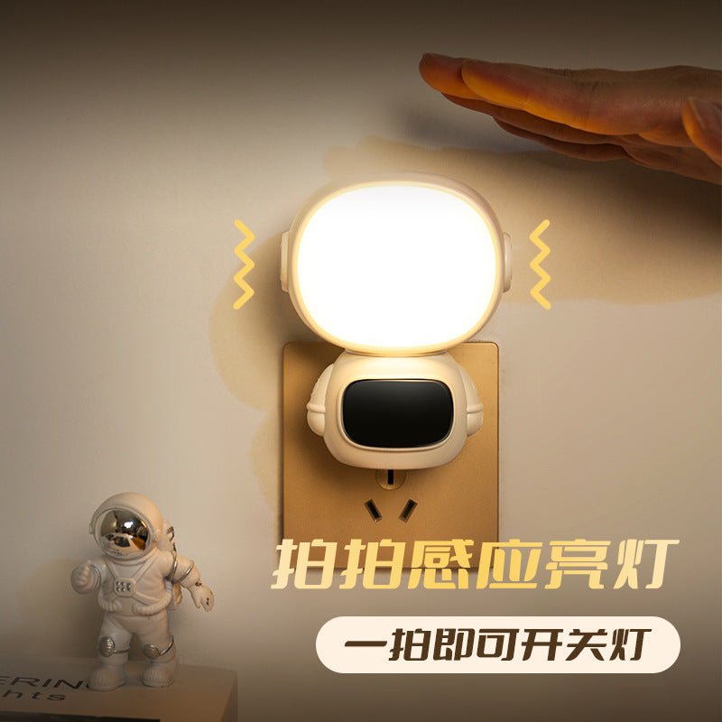 Skyworm Direct Inserted Astronaut Night Light Night Light Plug-in Sleeping Pat Light Instepless Dimming Rotating Clock Light