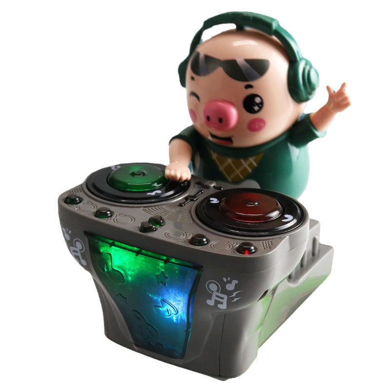 Shake The Sound Of The Same Style DJ Tide Pig Dynamic Music Light Walking Boy Children's Electric Toy Net Red Stall
