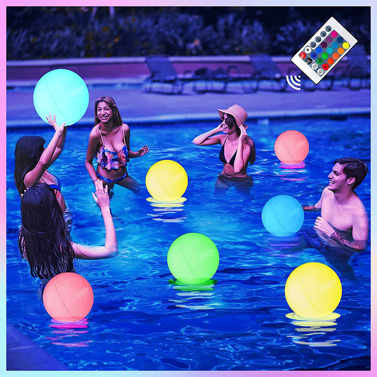 Cross-border Outdoor Decorative Ball Lawn Courtyard Swimming Pool Floating Luminous Round Inflatable Remote Control Led Flash Beach Ball