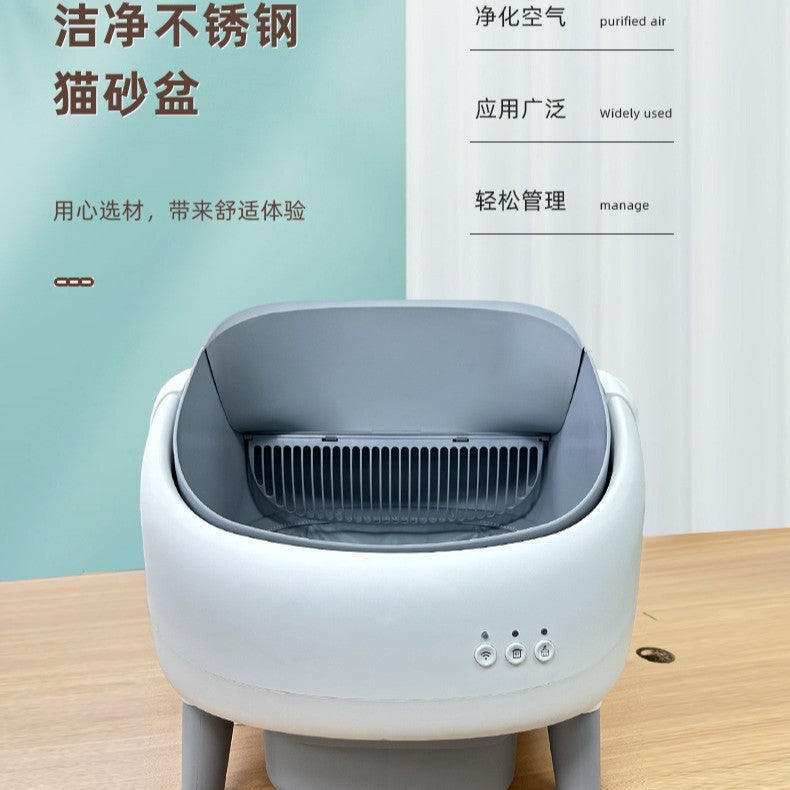 Cross-border Fully Enclosed Automatic Cat Litter Machine Shovel Excrement Electric Cat Toilet Deodorization Pet Intelligent Cat Litter Box One-button Cleaning