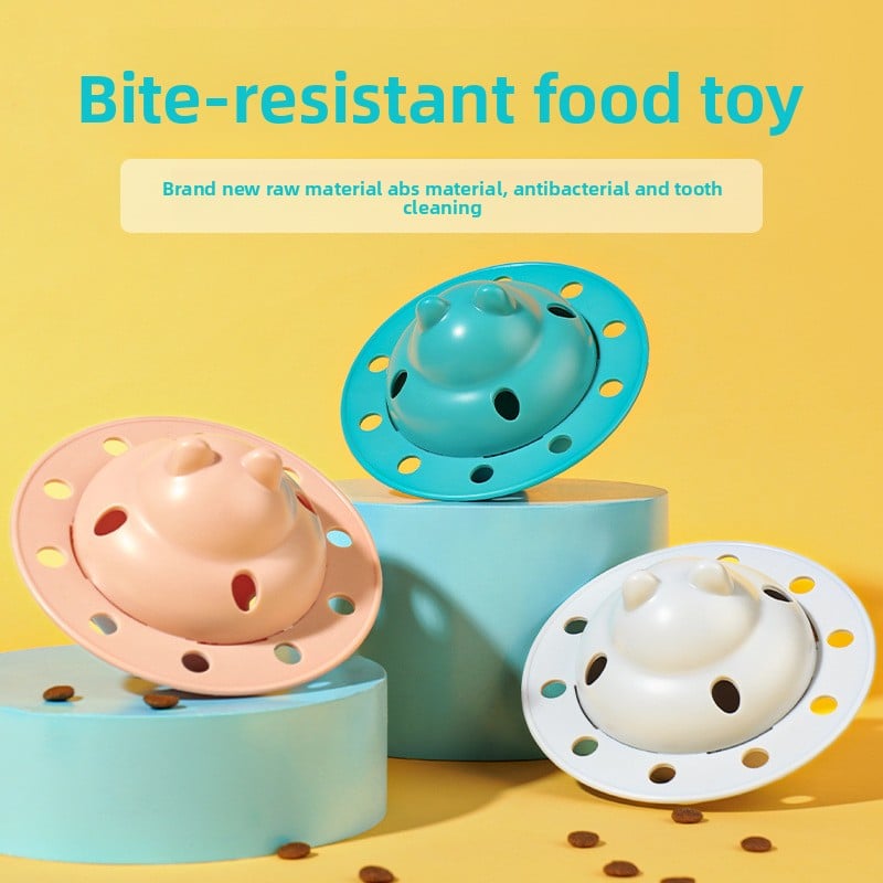Pet Cat Dog Leakage Food Puzzle Toy Ball Cat Frisbee Saucer Shape Leakage Food Toy Bite Resistant Slow Food