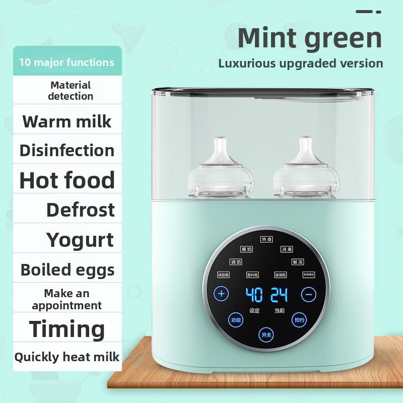 Milk warmer, sterilizer and two-in-one baby bottle