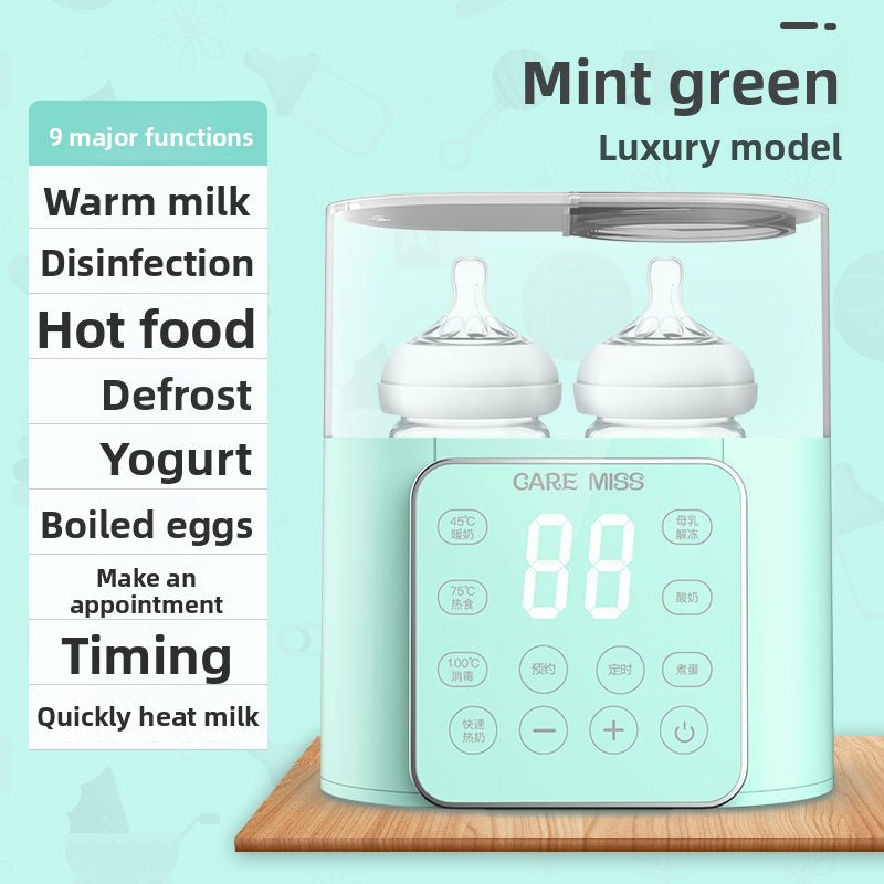 Milk warmer, sterilizer and two-in-one baby bottle